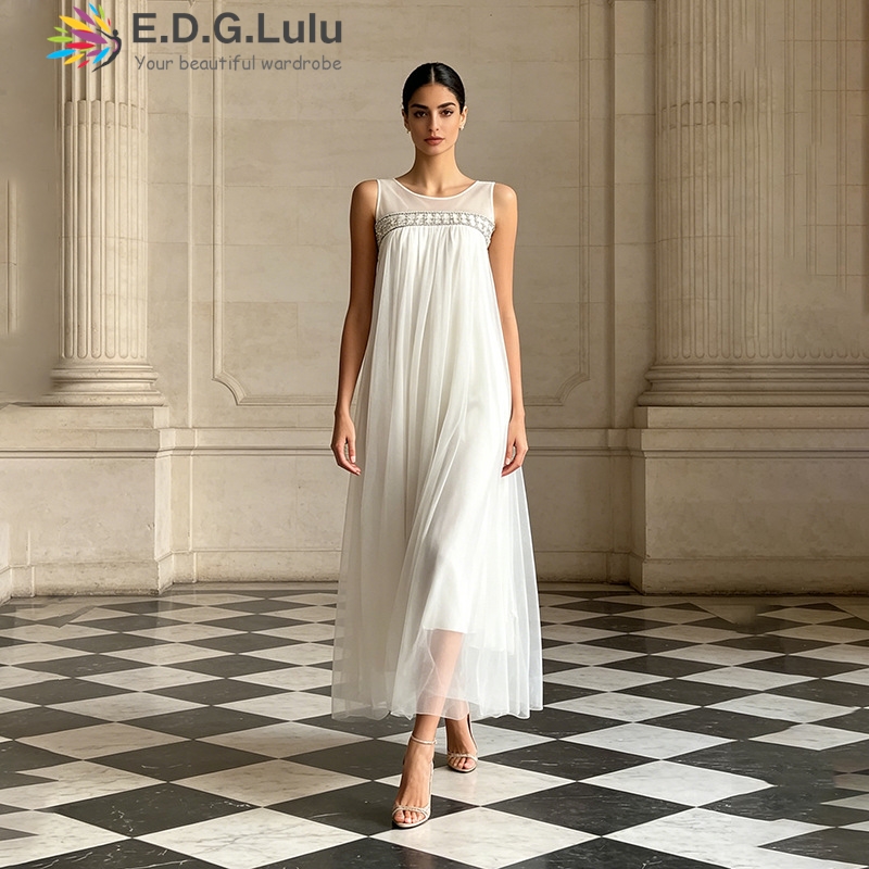 EDGLuLu Vestido Longo Sem Mang - Wedding Lulu avaliação e preço