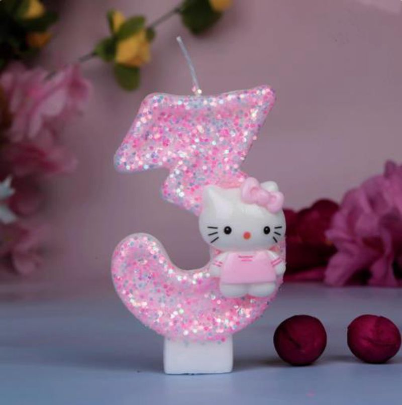 Bonito olá kitty gato número d - Unity Candle Set avaliação e preço