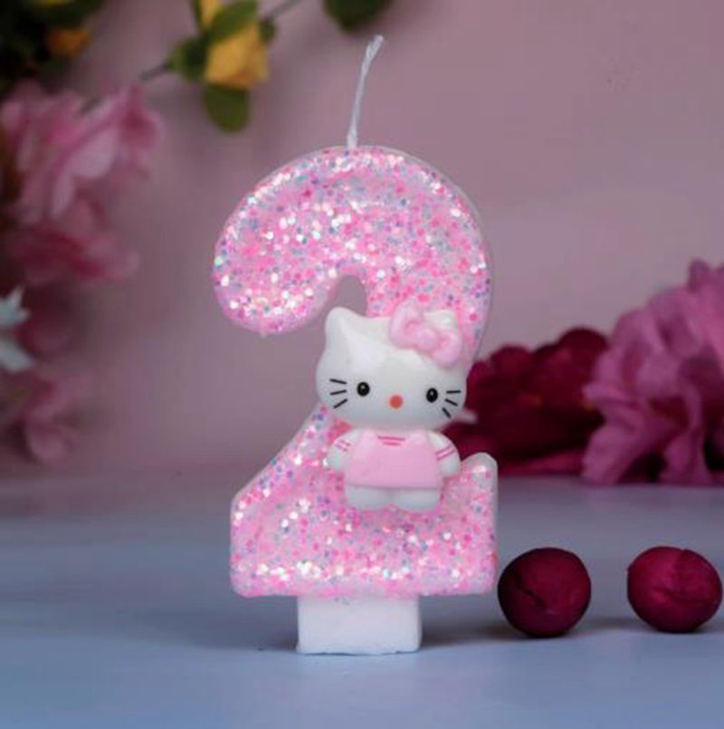 Bonito olá kitty gato número d - Unity Candle Set avaliação e preço